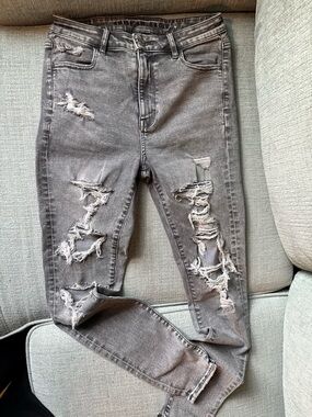 American Eagle Outfitters Women's Ripped Skinny Jeans - Gray